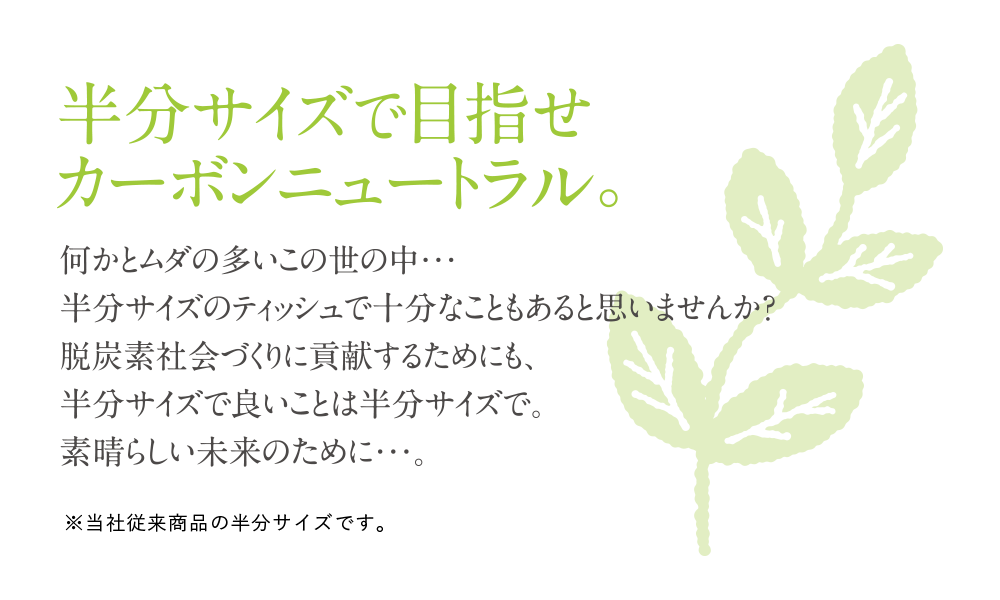 半分サイズで目指せ、カーボンニュートラル。